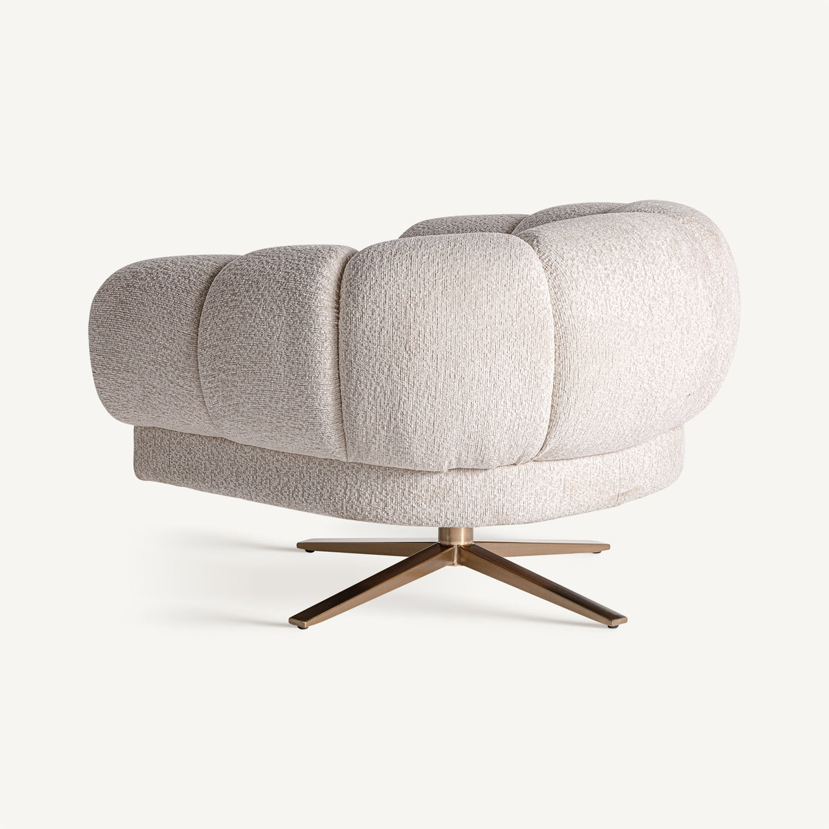 Sillón de terciopelo blanco roto Sant Antoni