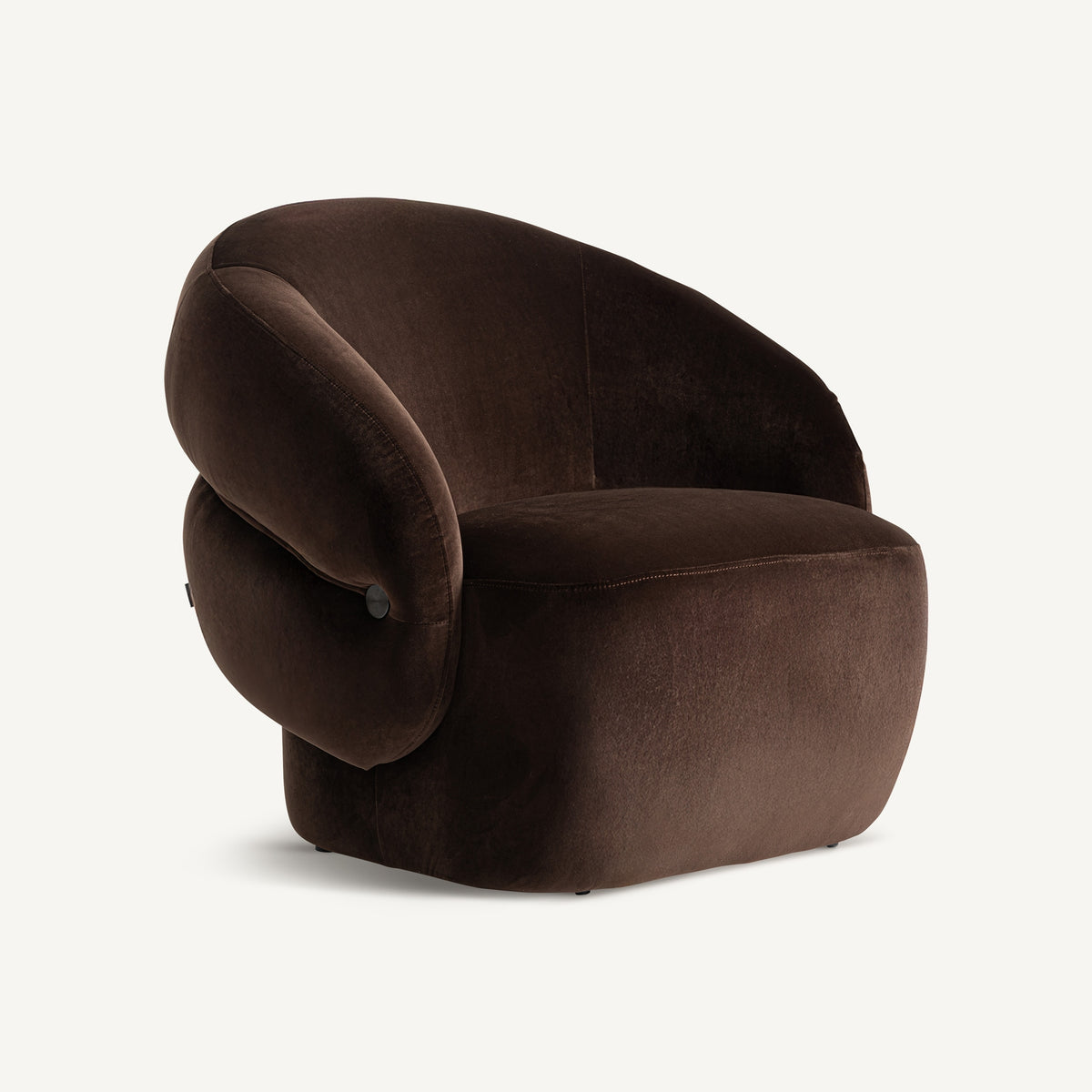 Sillón de terciopelo chocolate Cala Escondida