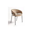 Sillón de terciopelo beige y metal negro Zújar