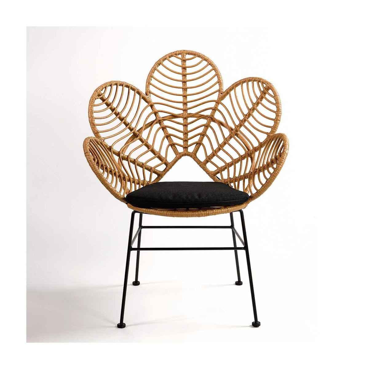 Sillón de exterior de ratán sintético en forma de flor Luque