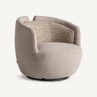 Sillón giratorio de chenilla beige Sant Miquel