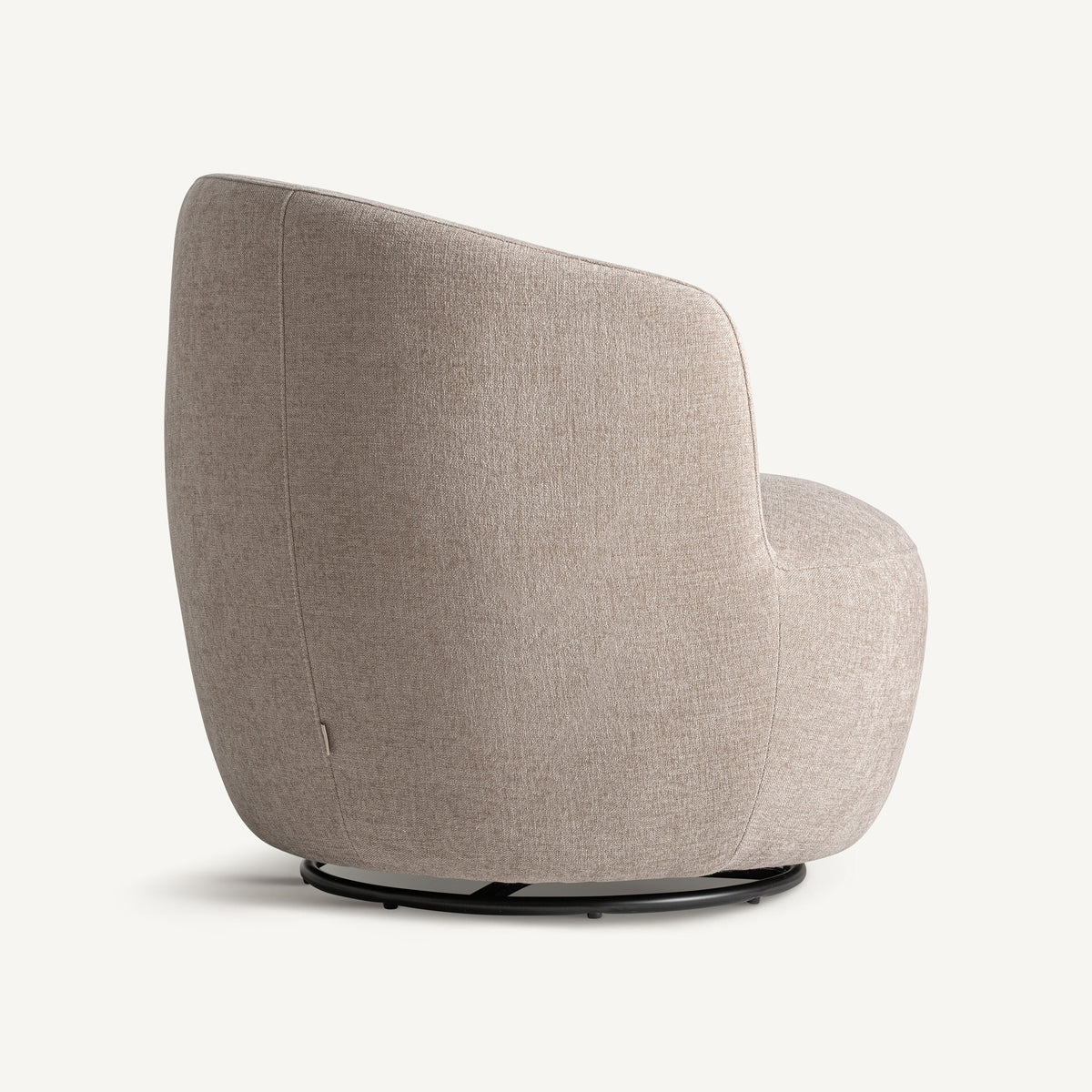 Sillón giratorio de chenilla beige Sant Miquel