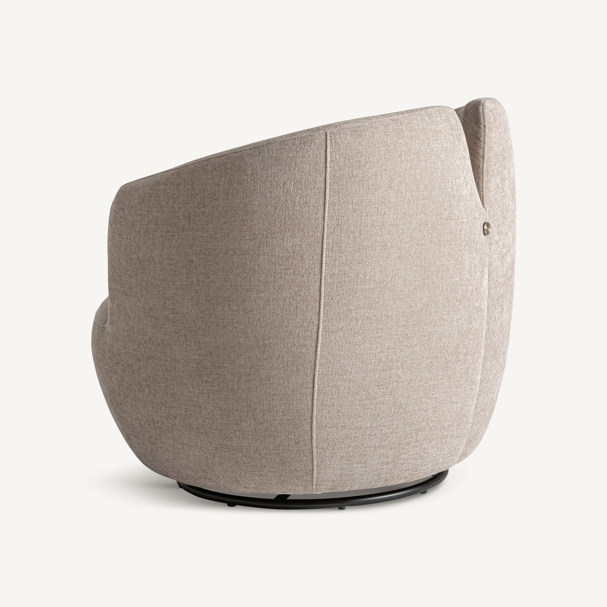 Sillón giratorio de chenilla beige Sant Miquel