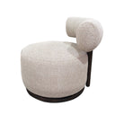 Sillón escultórico cilíndrico beige cálido Torla