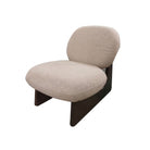 Sillón geométrico de madera oscura y beige Sallent