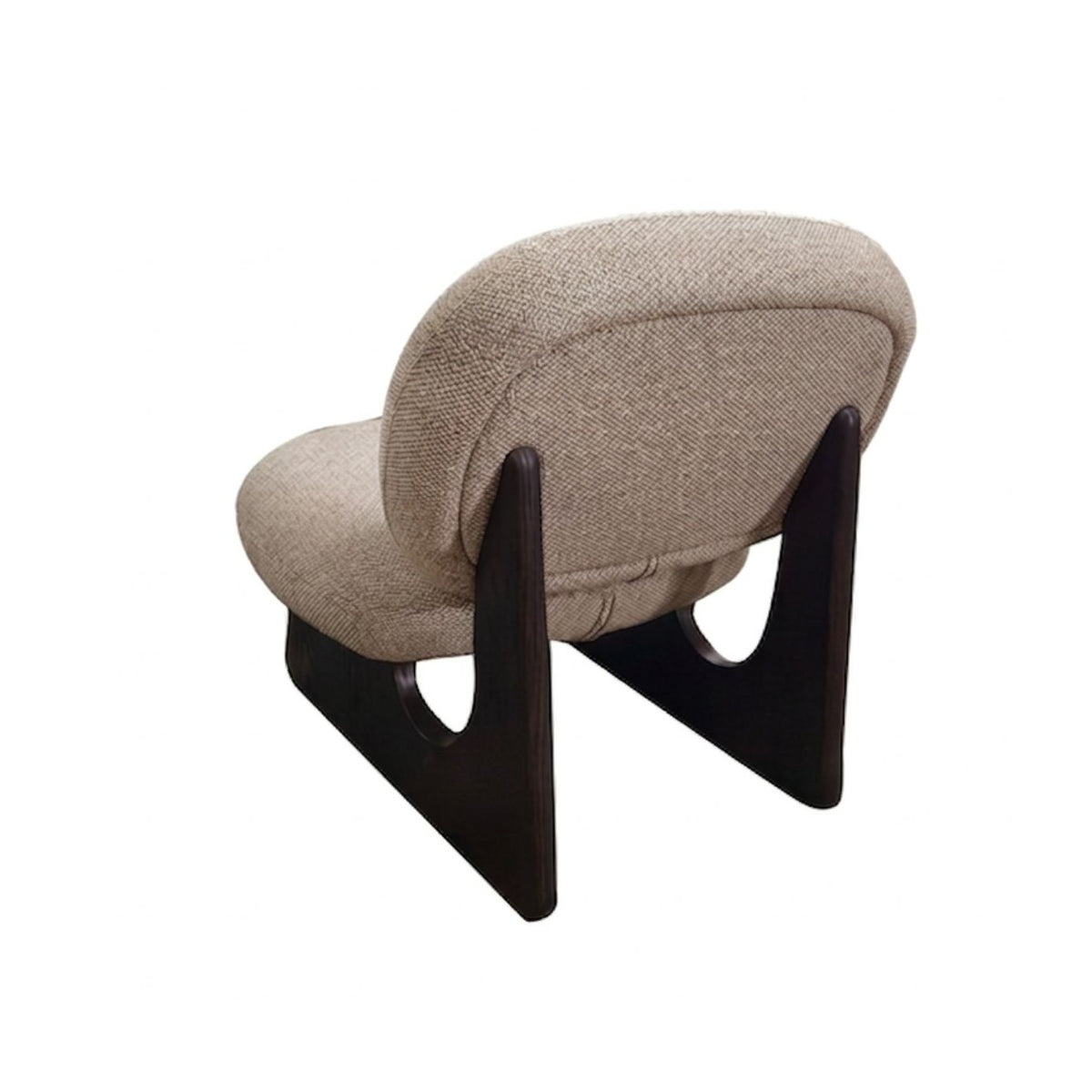 Sillón geométrico de madera oscura y beige Sallent