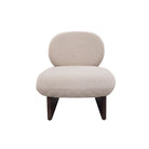 Sillón geométrico de madera oscura y beige Sallent