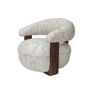 Sillón orgánico de nogal y tapizado crudo Uncastillo