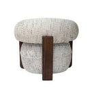 Sillón orgánico de nogal y tapizado crudo Uncastillo