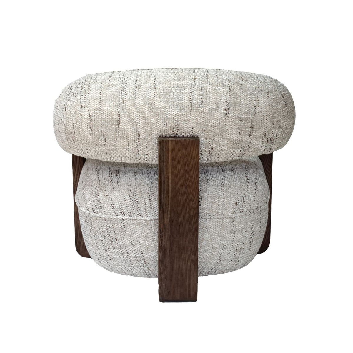 Sillón orgánico de nogal y tapizado crudo Uncastillo