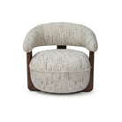 Sillón orgánico de nogal y tapizado crudo Uncastillo