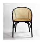 Sillón negro con rejilla de ratán Pórtugos