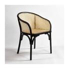 Sillón negro con rejilla de ratán Pórtugos