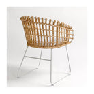 Sillón de ratán sintético con cojín blanco Castell