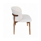 Sillón redondeado de fresno nogal y bouclé Peñíscola