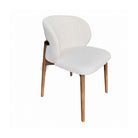 Sillón redondeado de fresno nogal y bouclé Peñíscola