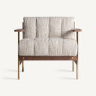 Sillón tapizado beige y dorado Santa Gertrudis
