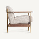 Sillón tapizado beige y dorado Santa Gertrudis