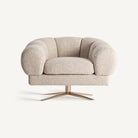Sillón tapizado blanco roto y cobre Sant Antoni