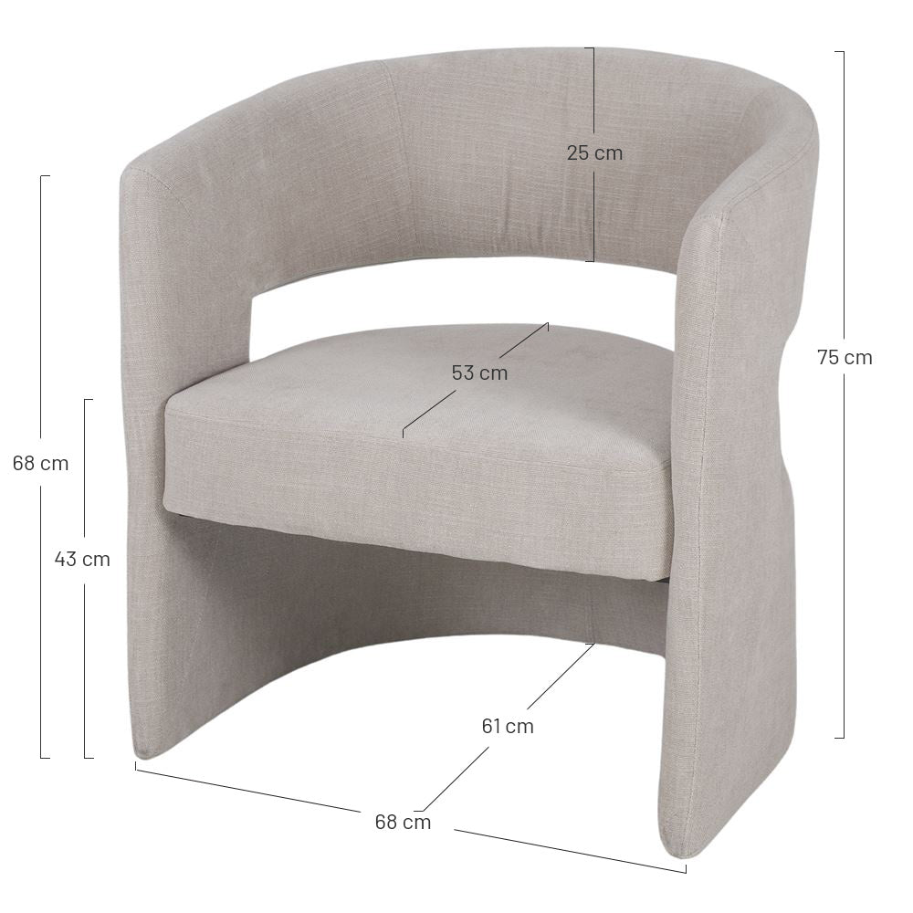 Sillón tapizado con brazos Narcisa