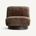 Sillón tapizado marrón de fresno wengué Selce