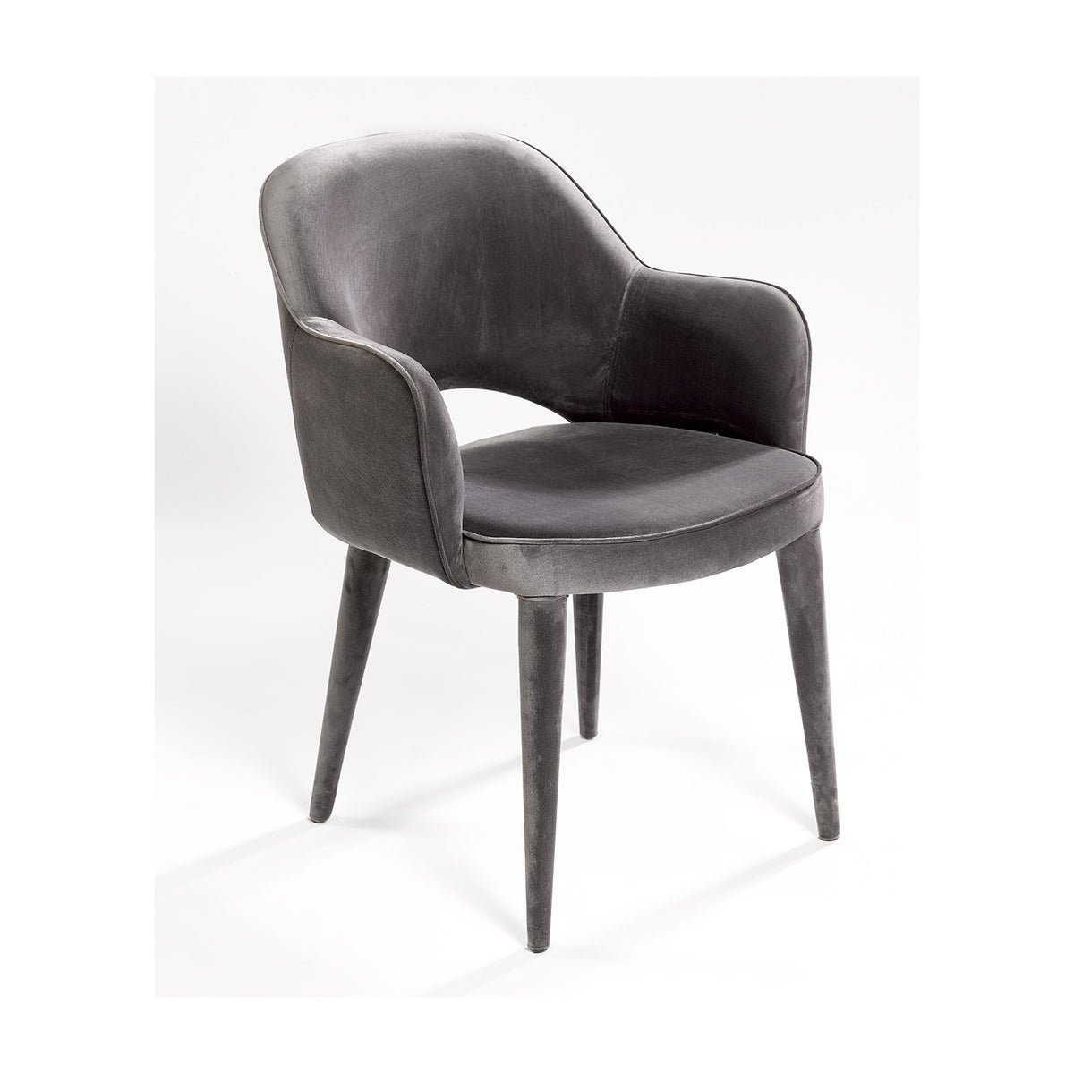 Sillón de terciopelo gris Paloma
