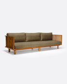 Sofá de exterior de teca natural y olefina Toprak