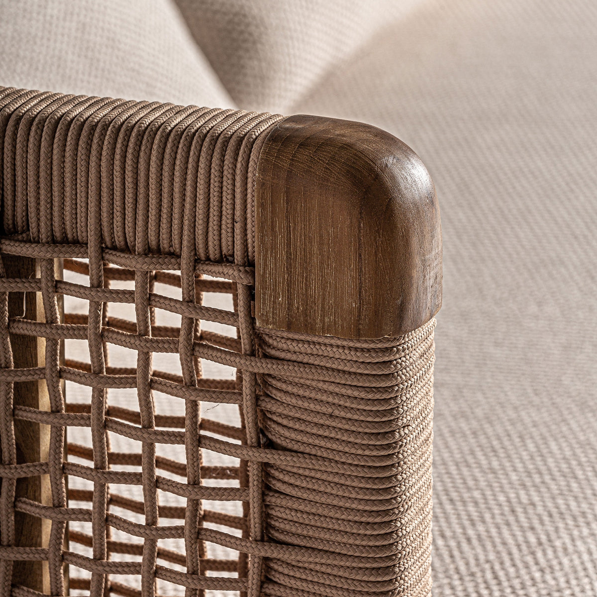 Sofá de exterior de teca reciclada Nonza 320 cm beige