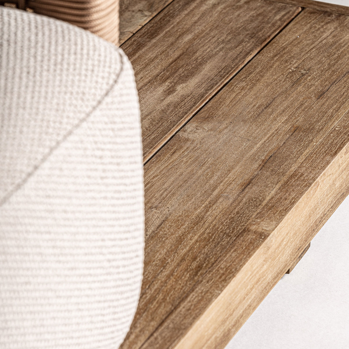 Sofá de exterior de teca reciclada Nonza 320 cm beige