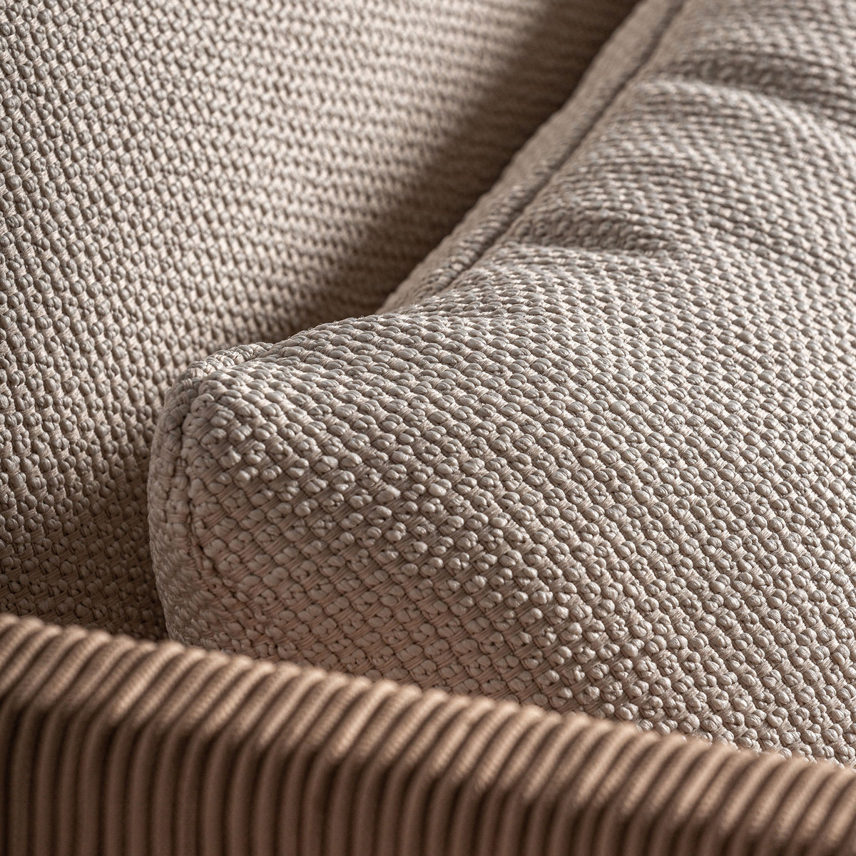 Sofá de exterior de teca reciclada Nonza 320 cm beige