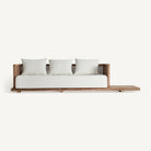 Sofá de exterior de teca reciclada Nonza 320 cm blanco