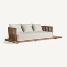Sofá de exterior de teca reciclada Nonza 320 cm blanco