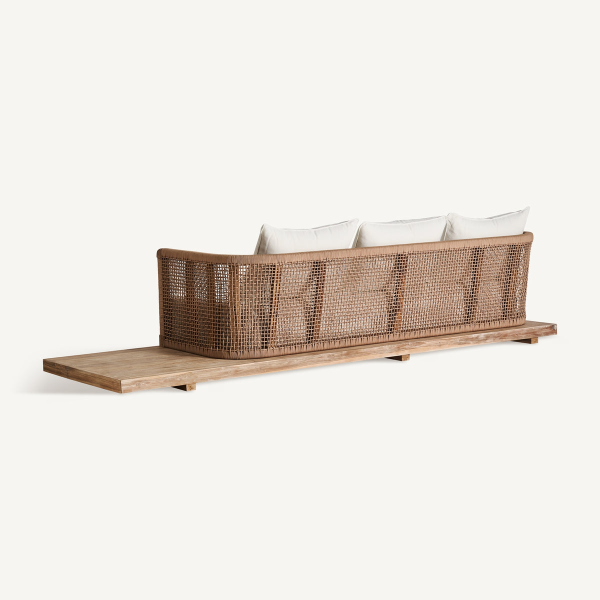 Sofá de exterior de teca reciclada Nonza 320 cm blanco