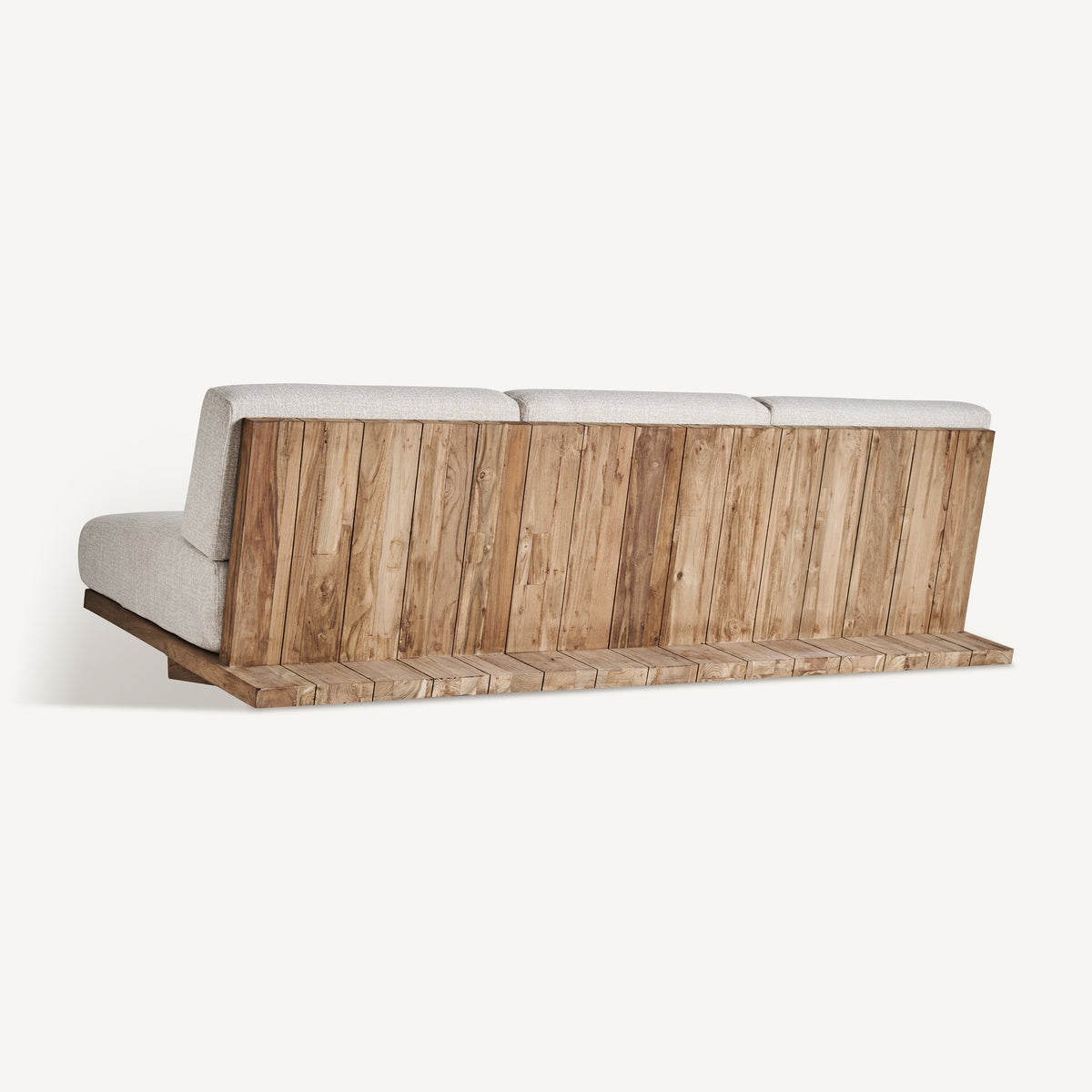 Sofá de exterior de teca reciclada Pinarellu crema