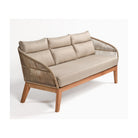 Sofá de exterior de madera y cuerda beige Zahora