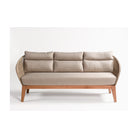 Sofá de exterior de madera y cuerda beige Zahora