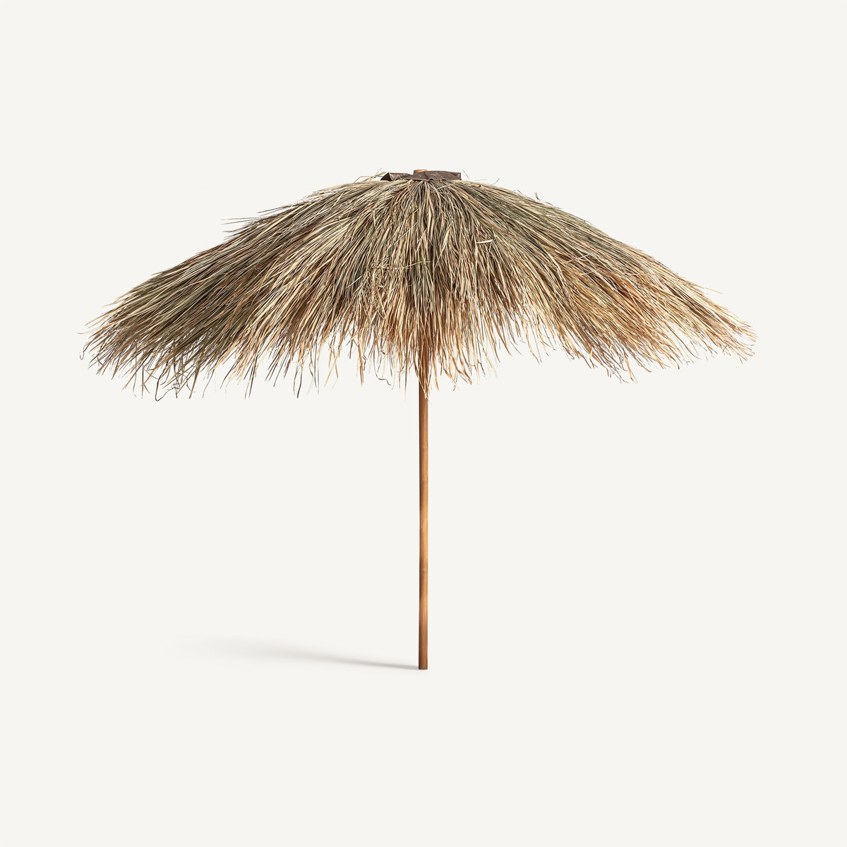 Sombrilla de teca y paja Comino Ø260 cm