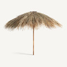 Sombrilla de teca y paja Comino Ø370 cm