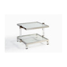 Mesa auxiliar de acero y cristal con doble tablero Jimera