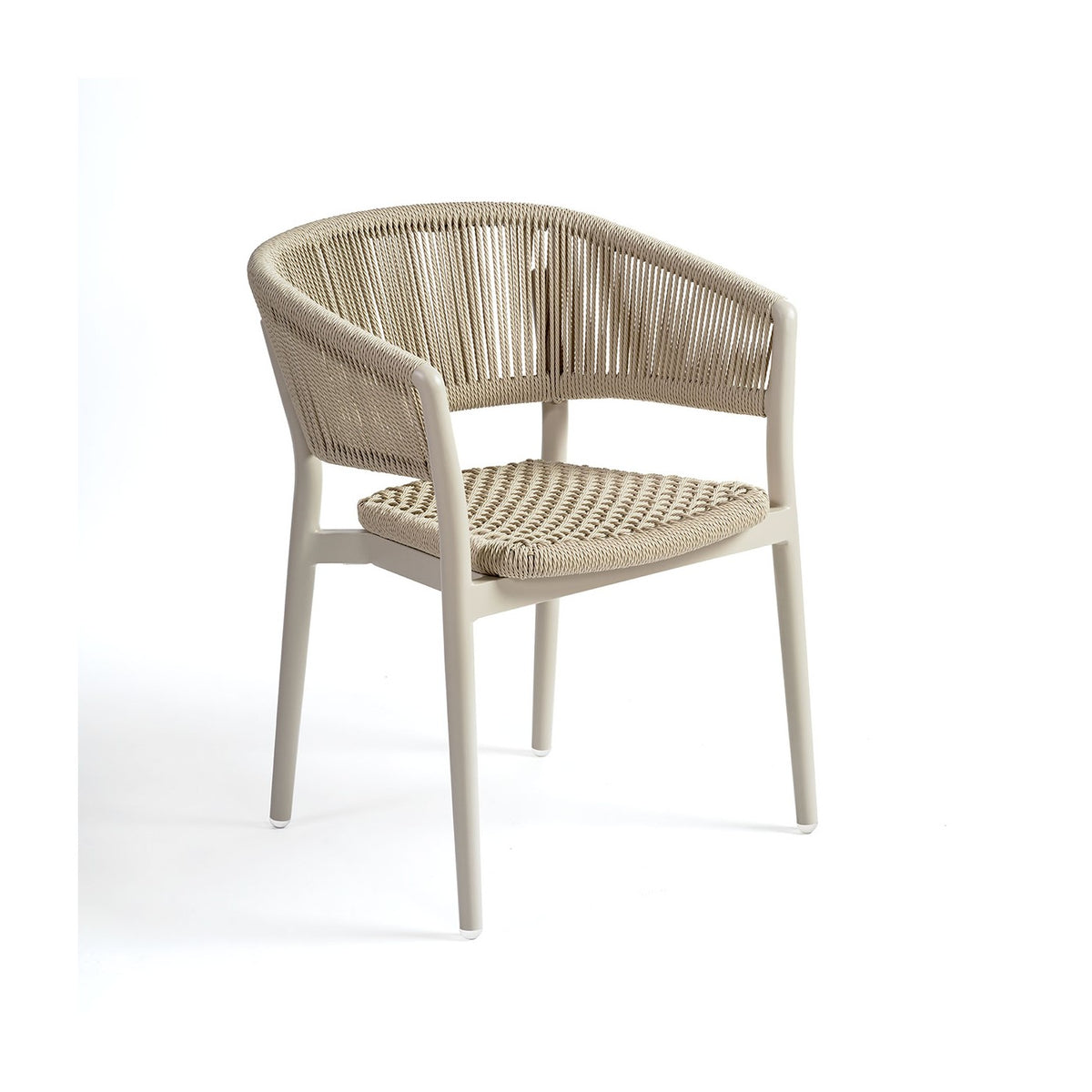 Silla de comedor de exterior de cuerda y aluminio Liérganes