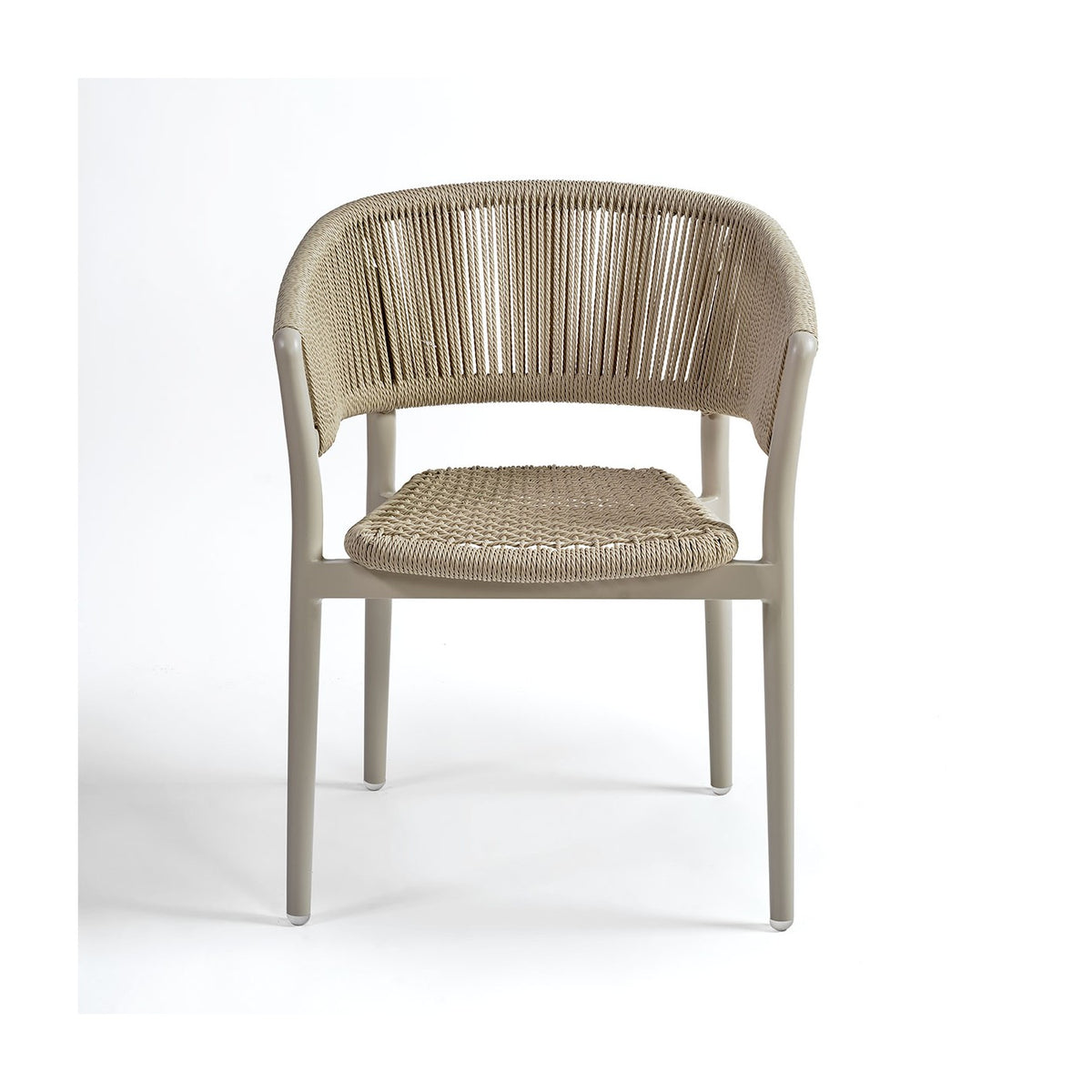 Silla de comedor de exterior de cuerda y aluminio Liérganes