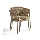 Silla de comedor de exterior de cuerda y aluminio Liérganes