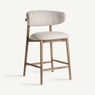 Taburete alto de fresno Valbonne beige 96 cm