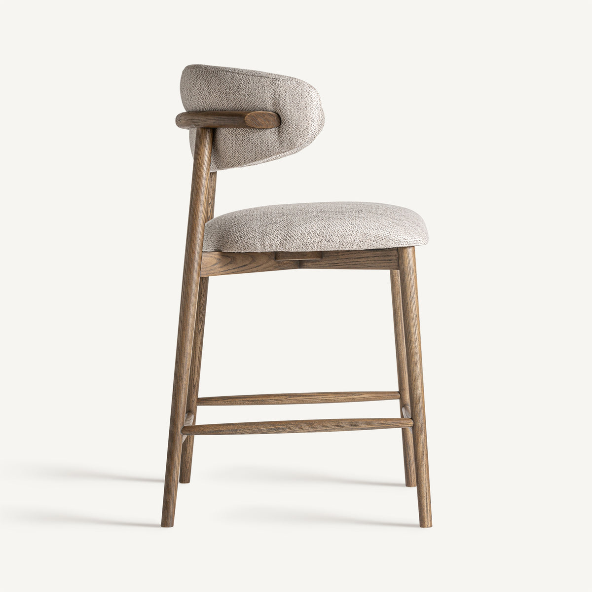 Taburete alto de fresno Valbonne beige 96 cm
