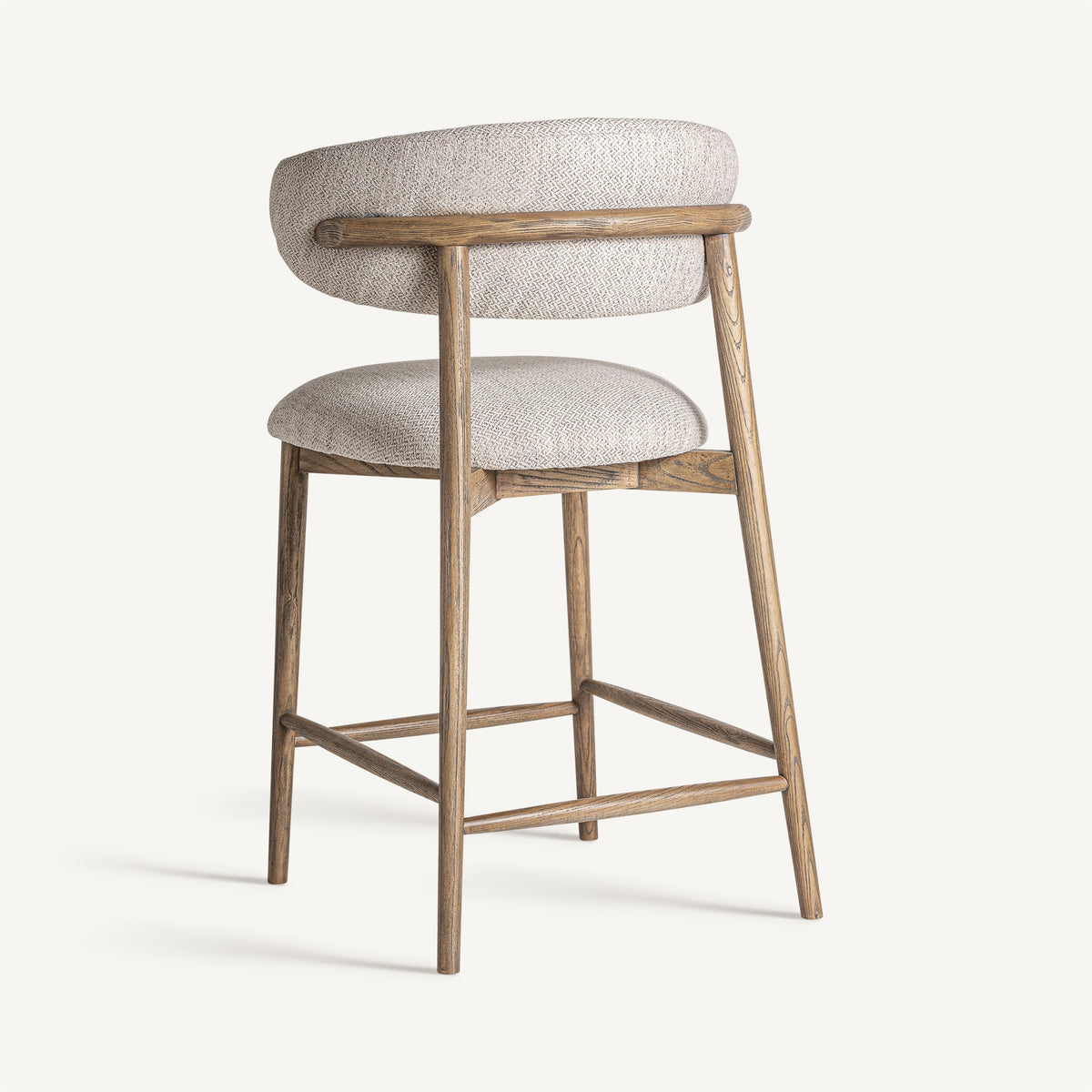 Taburete alto de fresno Valbonne beige 96 cm