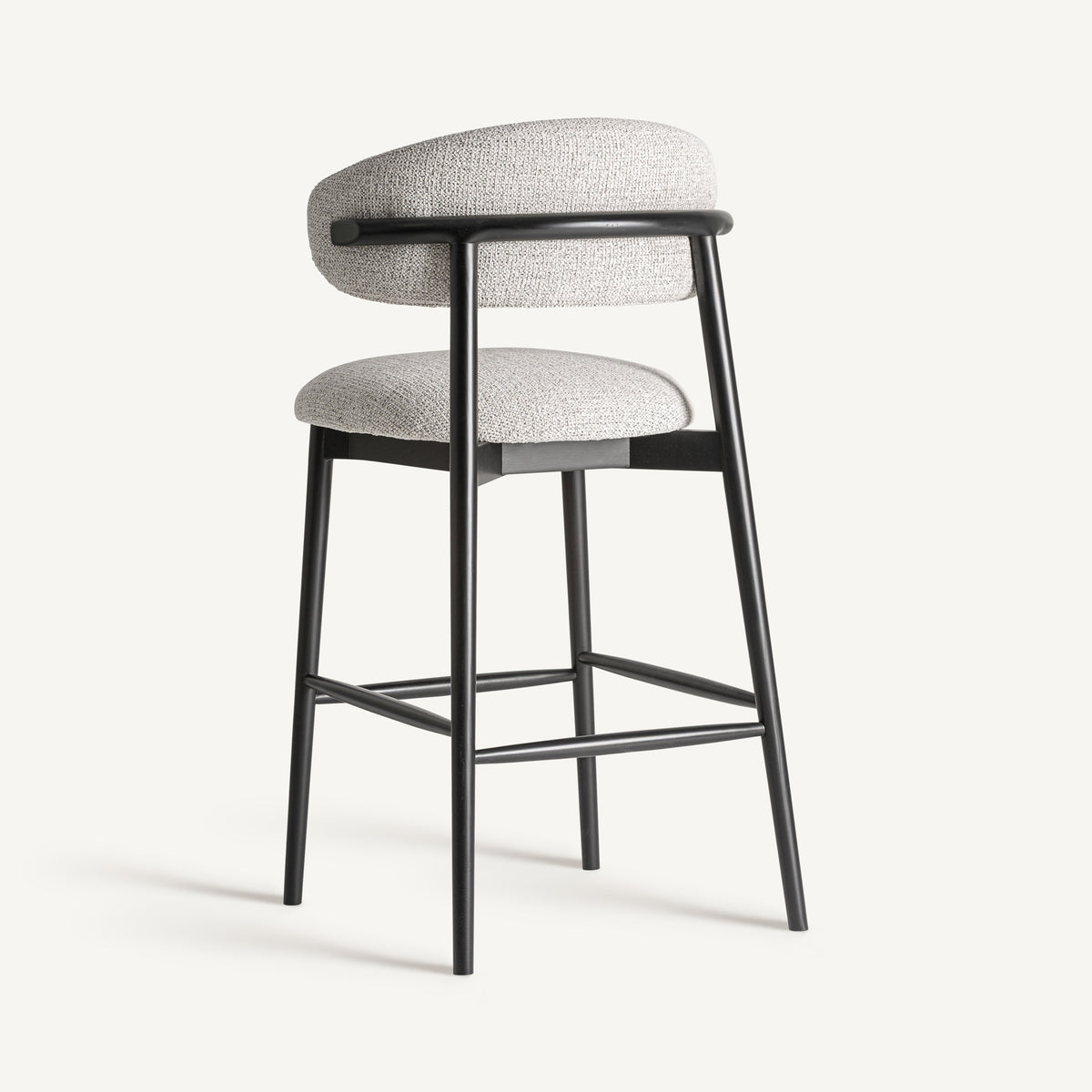 Taburete alto de fresno Valbonne negro 107 cm