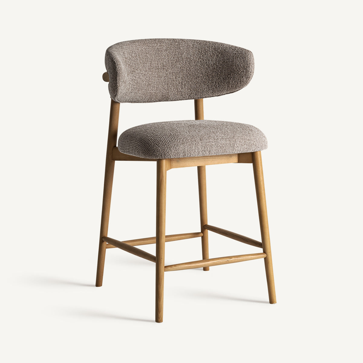 Taburete alto de fresno Valbonne topo 98 cm