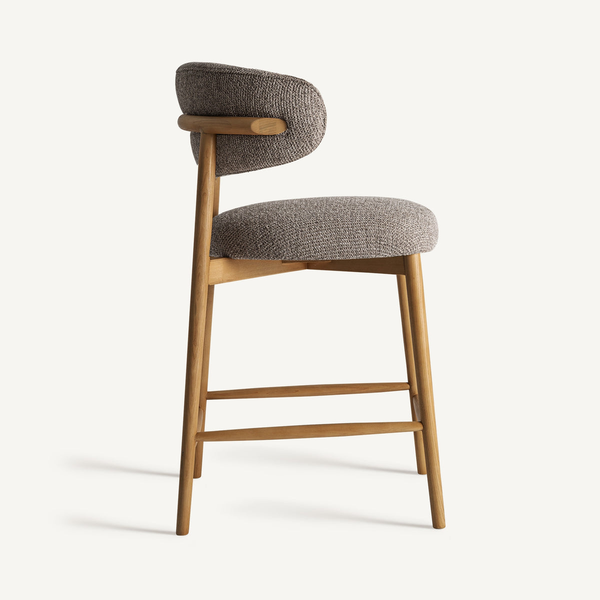 Taburete alto de fresno Valbonne topo 98 cm