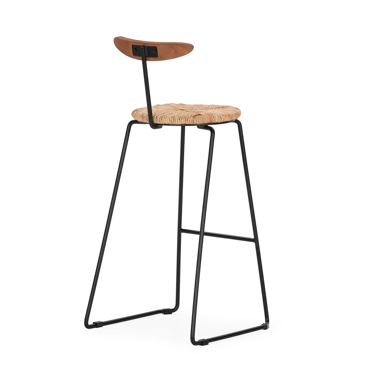 Taburete alto de hierro y madera Gorizia
