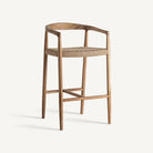 Taburete alto de teca y fibra natural Solenzara 101 cm
